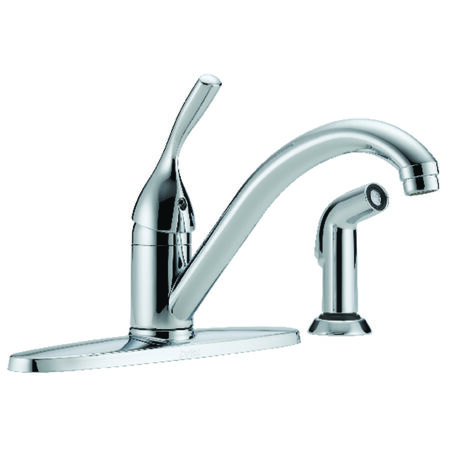 Delta Classic One Handle Chrome Kitchen Faucet Side Sprayer Included