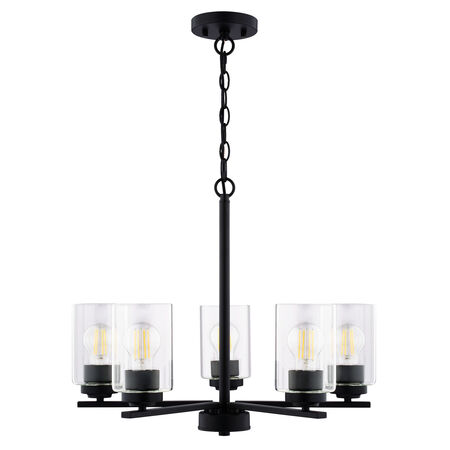 Vaxcel Lighting H0313 Park Ridge 5 Light 21 in.W Chandelier - Black