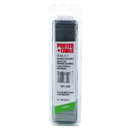 Porter Cable 1 in. 18 Ga. Straight Strip Brad Nails Smooth Shank 1,000 pk