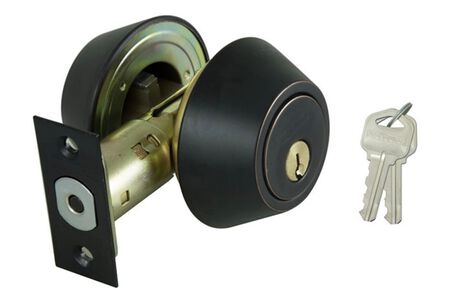ProSource DBX2V-PS Deadbolt, 3 Grade, Aged Bronze, 2-3/8 to 2-3/4 in Backset, KW1 Keyway, 1-3/8 to 1-3/4 in Thick Door, Pack of 3