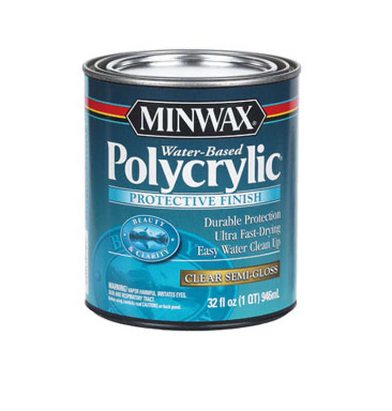 Minwax Indoor Clear SemiGloss WaterBased Polycrylic 1 qt. Stine