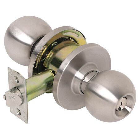 Tell Cortland Satin Chrome Storeroom Door Knob 1-3/4 in.