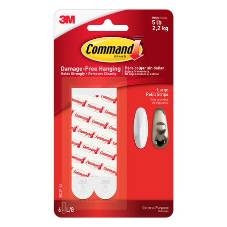 3M Command Large Foam Refill Strips 3.65 in. L 6 pk