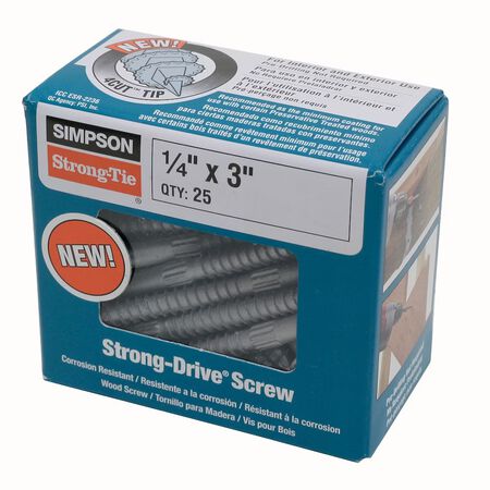 Sim Screw Hex 1/4x3 Strong Dri