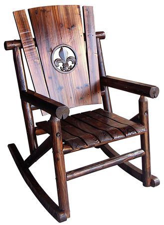 Char-log fleur de lis wooden Rocker