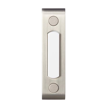 Heath Zenith Satin Nickel Silver Metal Wired Pushbutton Doorbell