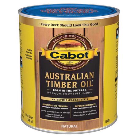 Cabot Australian Timber Oil Low VOC Transparent Natural Oil-Based Australian Timber Oil 1 qt