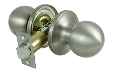 ProSource T3P30V-PS Passage Knob, Metal, Satin Nickel, 2-3/8 to 2-3/4 in Backset, 1-3/8 to 1-3/4 in Thick Door