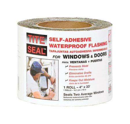 Tite Seal 4 in. W X 33 ft. L Rubber Self-Adhesive Waterproof Flashing Silver