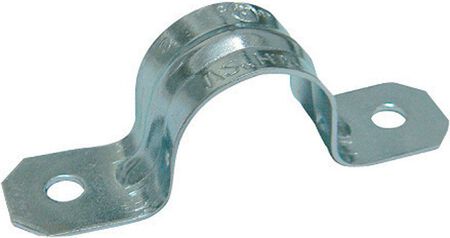 Gampak 1-1/4 in. Stamped Steel and Zinc Plated Two Hole Strap 1 pk