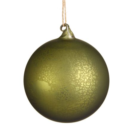 Raz 5 in. Green Mercury Finish Ball Ornament