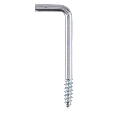 Ace Small Zinc-Plated Silver Steel 1.375 in. L Square Bend Screw Hook 10 lb 10 pk