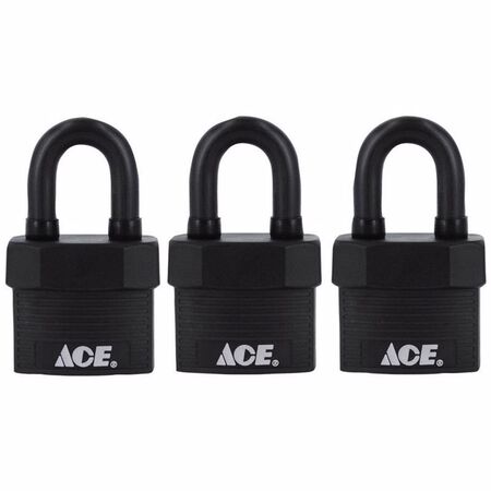 Ace 1-5/8 in. H X 1-3/4 in. W X 1-1/8 in. L Steel Double Locking Padlock