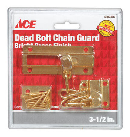 Ace 3.5 in. L Bright Brass Dead Bolt Chain Guard