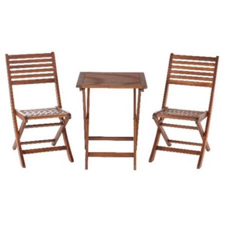 Living Accents Alina 3 pc Brown Wood Bistro Set