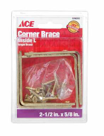 Ace Inside L Corner Brace 2-1/2 x 5/8 in. Brass