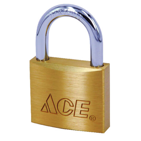 Ace 1-1/16 in. H X 1-1/8 in. W X 7/16 in. L Brass Double Locking Padlock