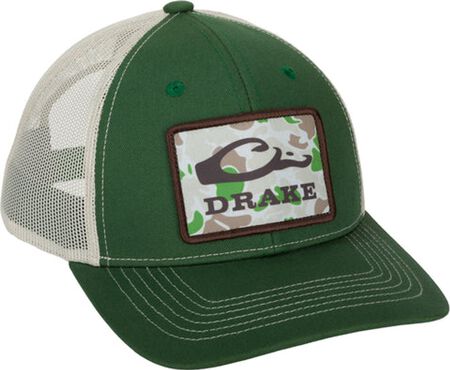 Drake Waterfowl Old School Patch Mesh Hat Dark Green