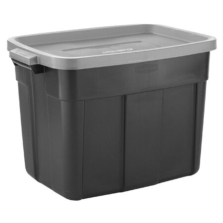 Rubbermaid Roughneck 18 gal Black/Gray Storage Box 16.5 in. H X 15.9 in. W X 23.875 in. D Stackable