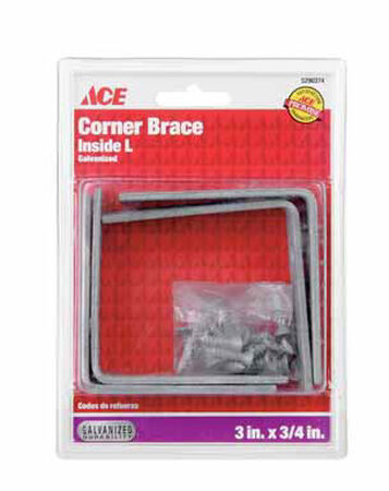 Ace Inside L Corner Brace 3 in. x 3/4 in. Galvanized Steel