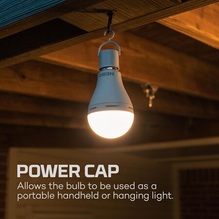 NEBO A19 E26 (Medium) Battery Backup LED Bulb Adjustable White 60 Watt Equivalence 1 pk