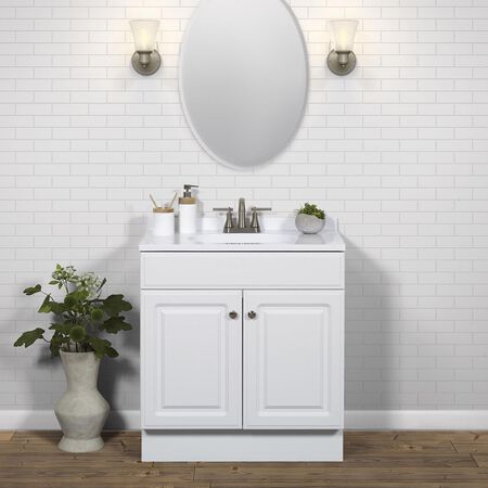 Zenith Products Single White Vanity Combo 30 in. W X 18 in. D X 35 in. H