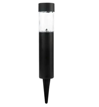 Boston Harbor Solar Bollard Light, Ni-Mh Battery, Aa Battery, 1-Lamp, Led Lamp, Plastic Fixture, Black