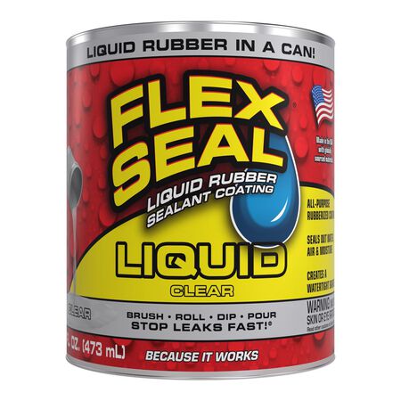 Flex Seal Family of Products Flex Seal Clear Liquid Rubber Sealant Coating 16 oz