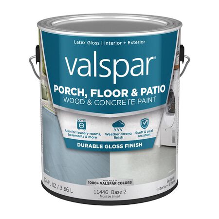 Valspar Porch, Floor & Patio Wood & Concrete Paint Gloss Clear Base 2 Floor and Patio Coating 1 gal
