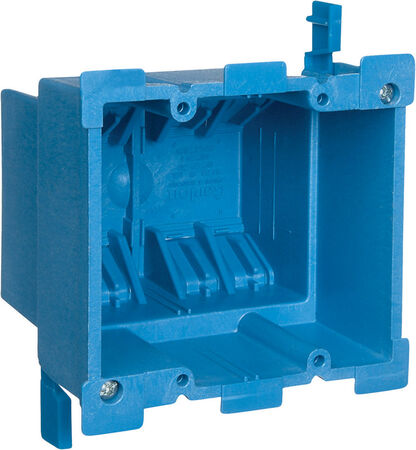 Carlon 34 cu in Rectangle Thermoplastic 2 gang Outlet Box Blue