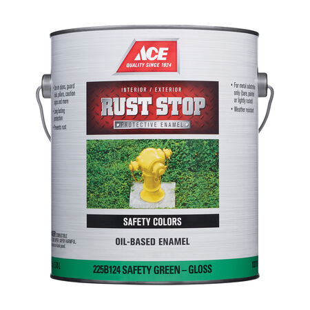 Ace Rust Stop Indoor/Outdoor Gloss Safety Green Oil-Based Enamel Rust Preventative Paint 1 gal