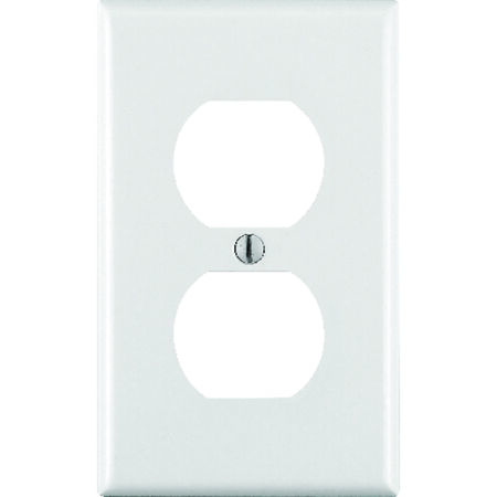 Leviton White 1 gang Thermoset Plastic Duplex Outlet Wall Plate 1 pk