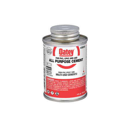 Oatey Clear All-Purpose Cement For ABS/CPVC/PVC 4 oz