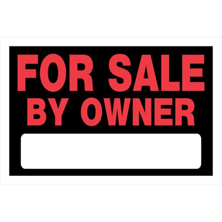 HILLMAN English Black For Sale Sign 8 in. H X 12 in. W