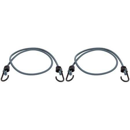 Keeper Black/Gray Bungee Cord 48 in. L X 0.315 in. 2 pk
