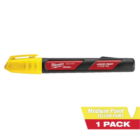 Milwaukee INKZALL Yellow Liquid Paint Marker 1 pk