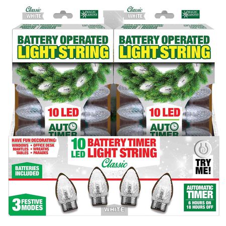 Magic Seasons LED White 10 ct String Christmas Lights