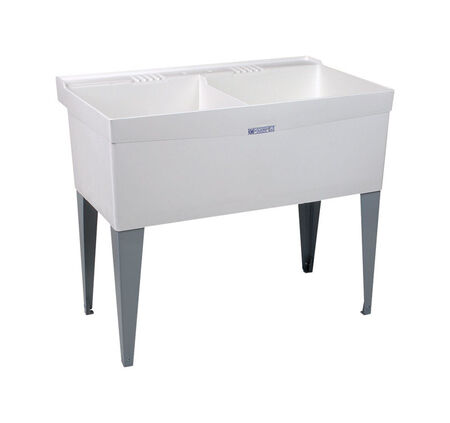 Mustee Utilatwin 40 in. W X 24 in. D Double Thermoplastic Laundry Tub