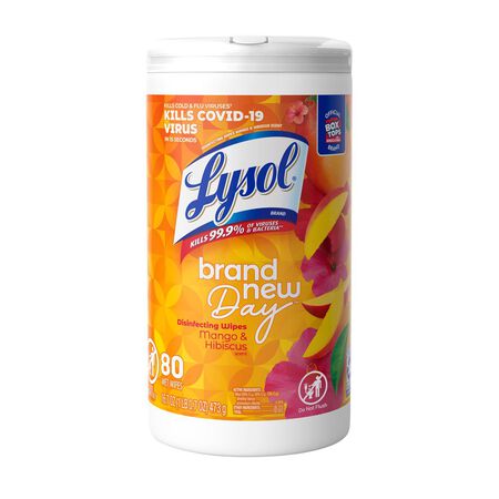 Lysol Brand New Day Mango & Hibiscus Scent Disinfecting Wipes 80 pk