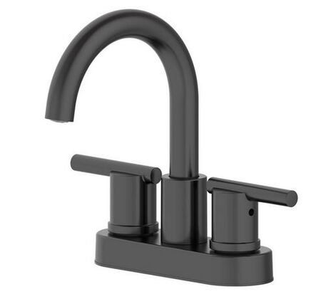 OakBrook Alexis Matte Black Modern Centerset Bathroom Sink Faucet 4 In.