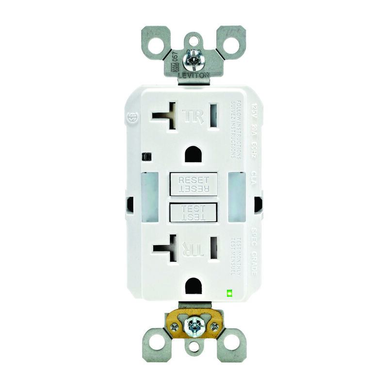 Leviton Gfci Receptacle 20 Amps 5 20r 125 Volts White Stine Home