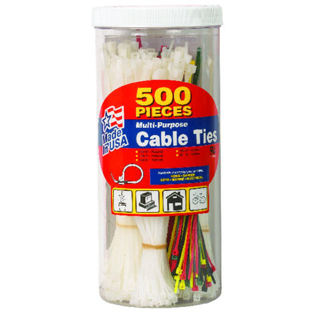 Gardner Bender 4" 6" 8" L Assorted Cable Tie 500 pk
