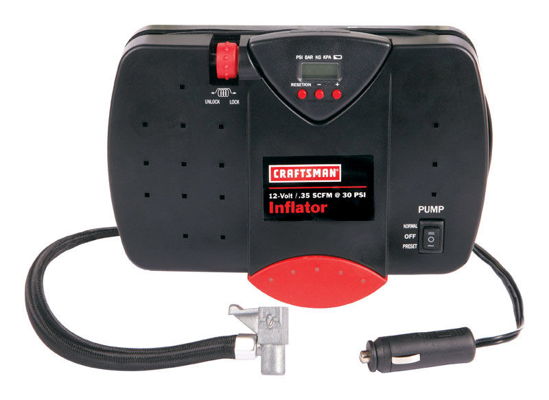 Craftsman Portable 12 volts 100 psi Inflator with Gauge 24 in. Stine