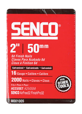 Senco 2 in. L 16 Ga. Galvanized Straight Finish Nails 2 000 pk