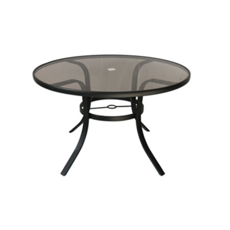 Living Accents Icarus Black Round Glass Patio Table