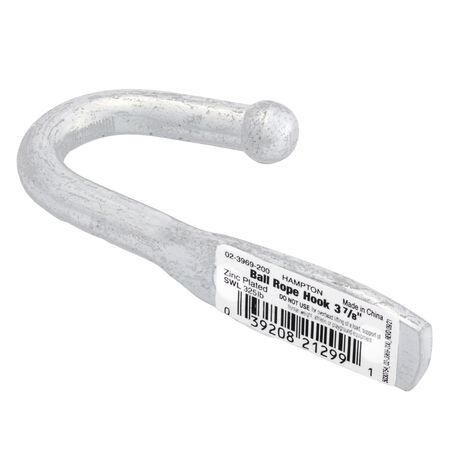 Hampton Small Zinc-Plated Silver Steel 3.125 in. L Rope Binding Hook 325 lb 1 pk