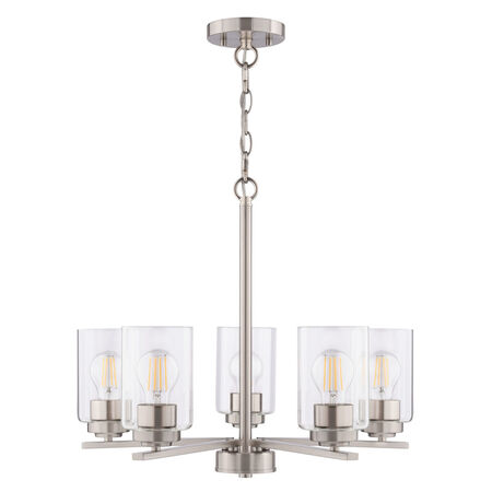 Vaxcel Lighting H0314 Park Ridge 5 Light 21 in.W Chandelier - Nickel