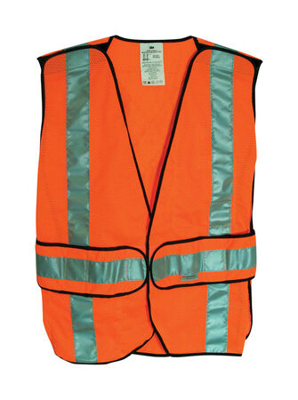 3M Safety Vest with Reflective Stripe Polyester mesh Orange One fits all