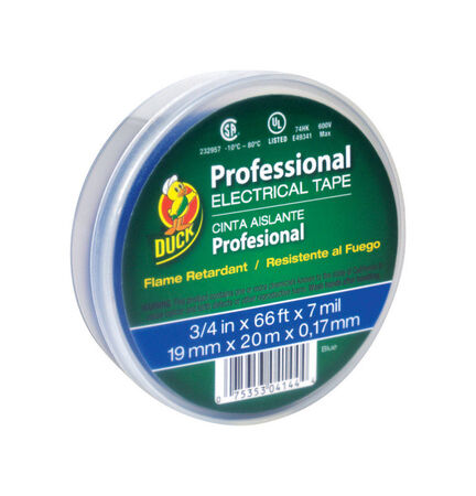Duck Professional Grade 3/4 in. W X 66 ft. L Blue Vinyl Electrical Tape