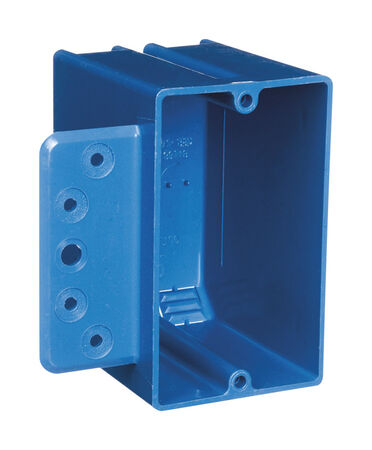 Carlon 18 cu in Rectangle PVC 1 gang Switch Box Blue
